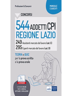 cover image of Concorsi 544 addetti Centri per l'Impiego Regione Lazio